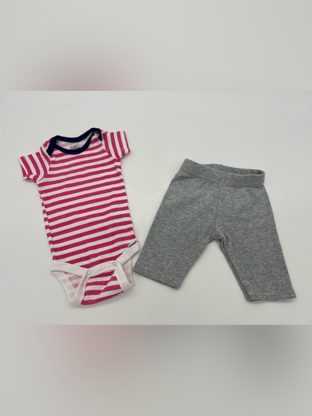 Gerber Baby Girl Striped Pink Onesie And Little Beginnings Butterfly Pants 0-3M
